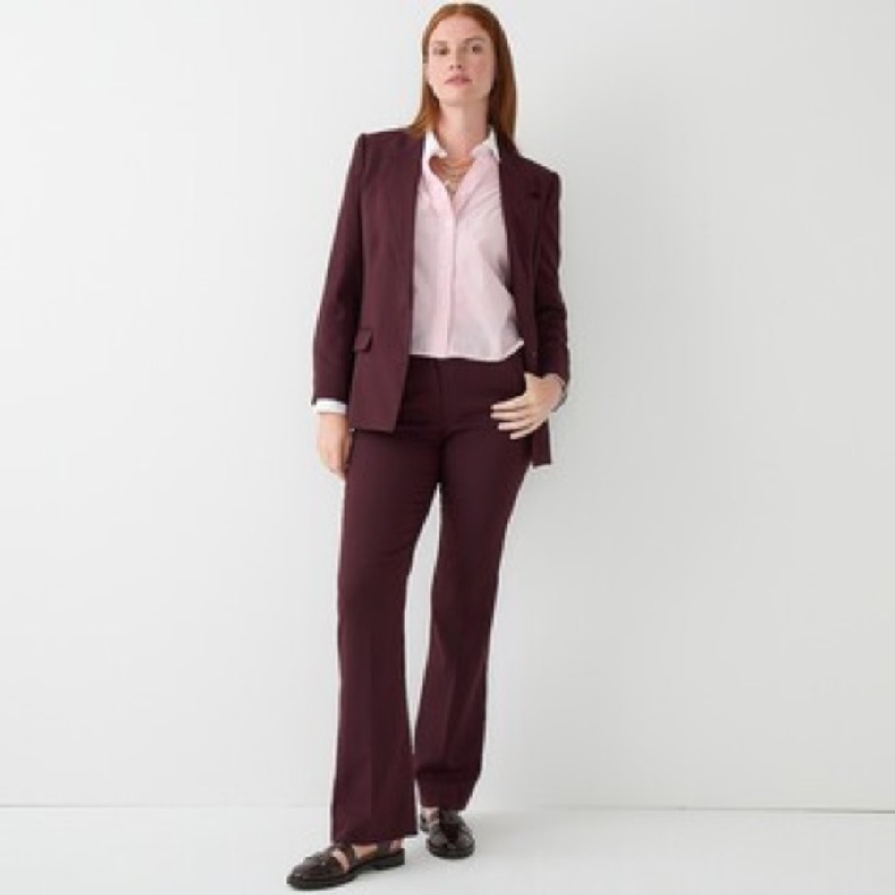 JCrew Willa pants in burgundy Italian city wool 6